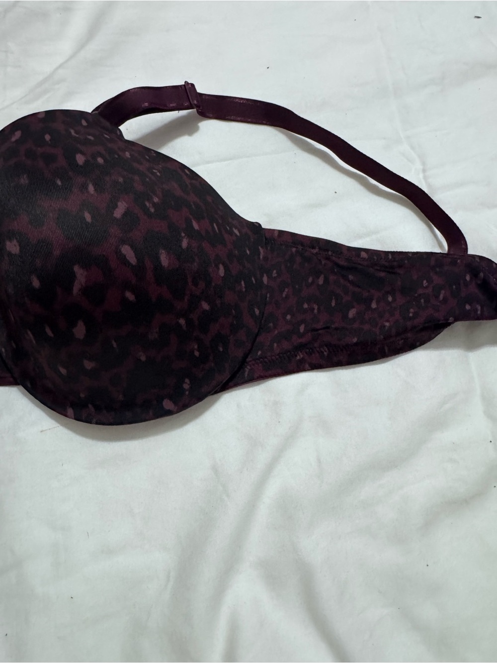 Warner's Burgundy Leopard Molded T-Shirt Bra